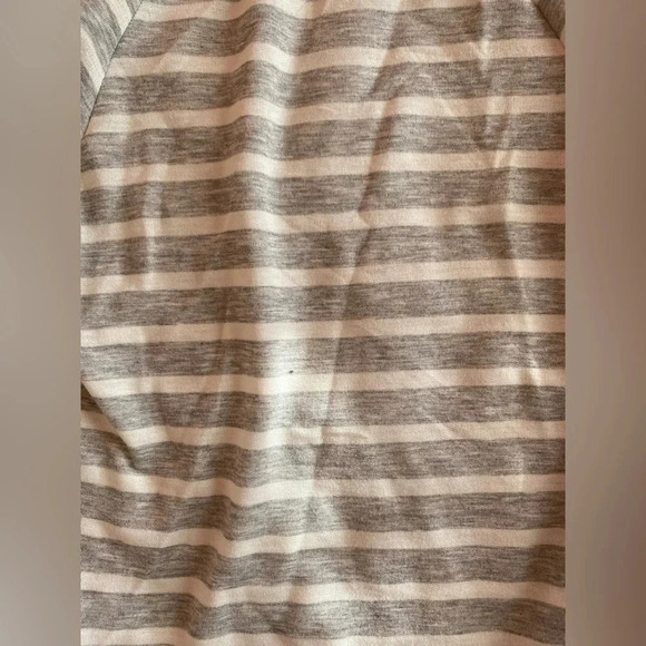 Dry Goods Cardigan Gray and White Strips front open, lightweight, pockets XS - Picture 6 of 6